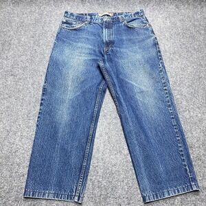 Levis Jeans Men 35x27 (Tag 36x30) Blue 550 Relaxed Fit Tapered Leg Medium Wash